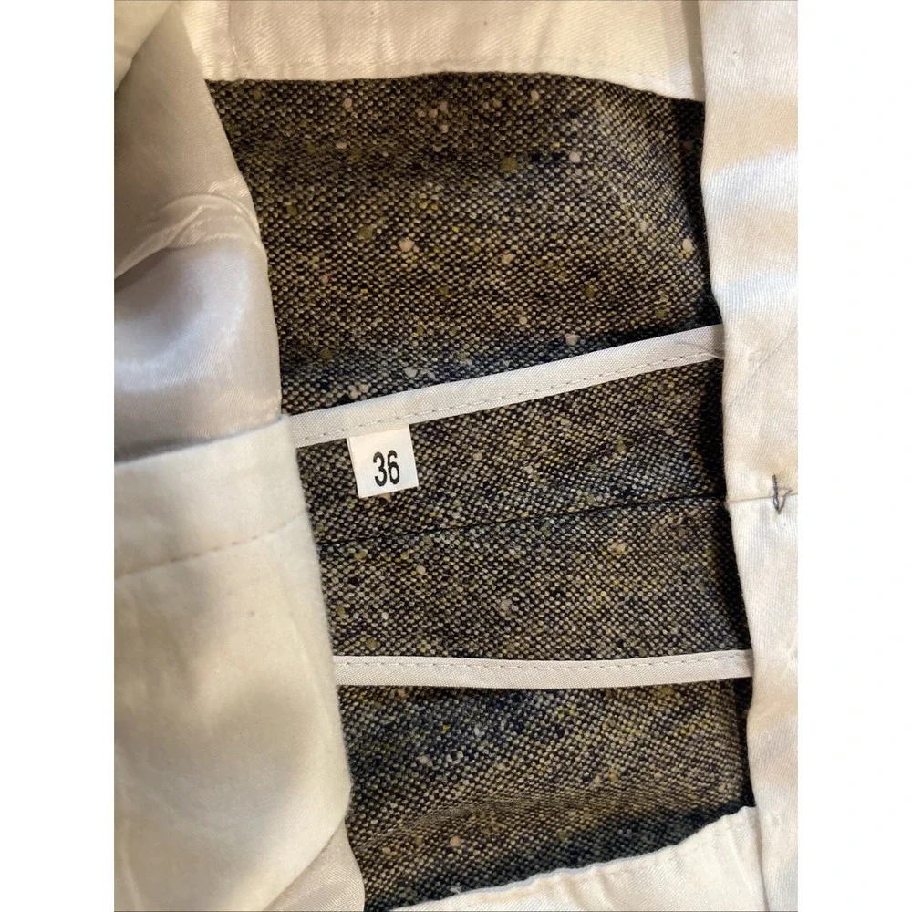 St Croix Donegal Tweed Pants Men 36 Speckled Wool Dress Pleated Cuffed Italy